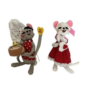 Annalee BEE MY HONEY BUN &  SWEATHEART GIRL 6" Holiday Party Pair Decor Dolls